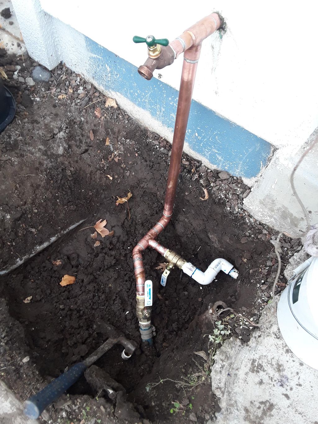 main & irrigation install, underground w/box cover