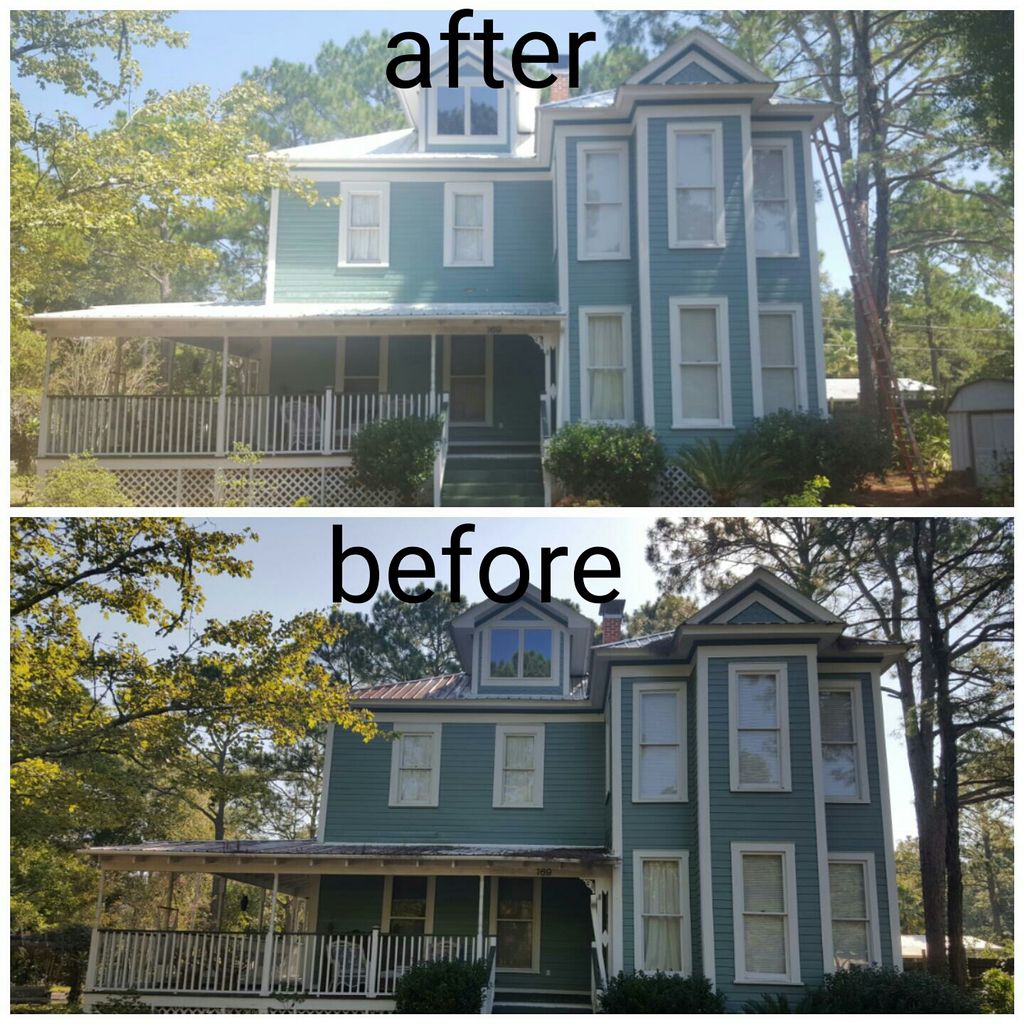 a non-pressure roof cleaning made this home sparkl
