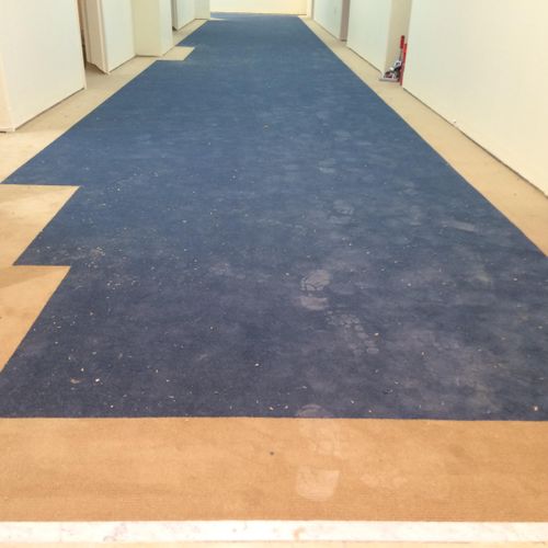 bordered glue down carpet install