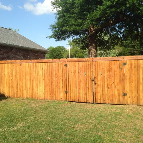 cedar fence pressure washed and sealed with cedar 
