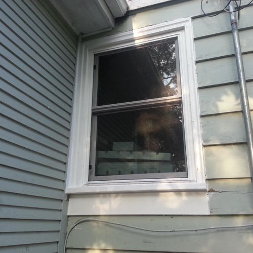 A new vinyl high efficiency window installed in a 
