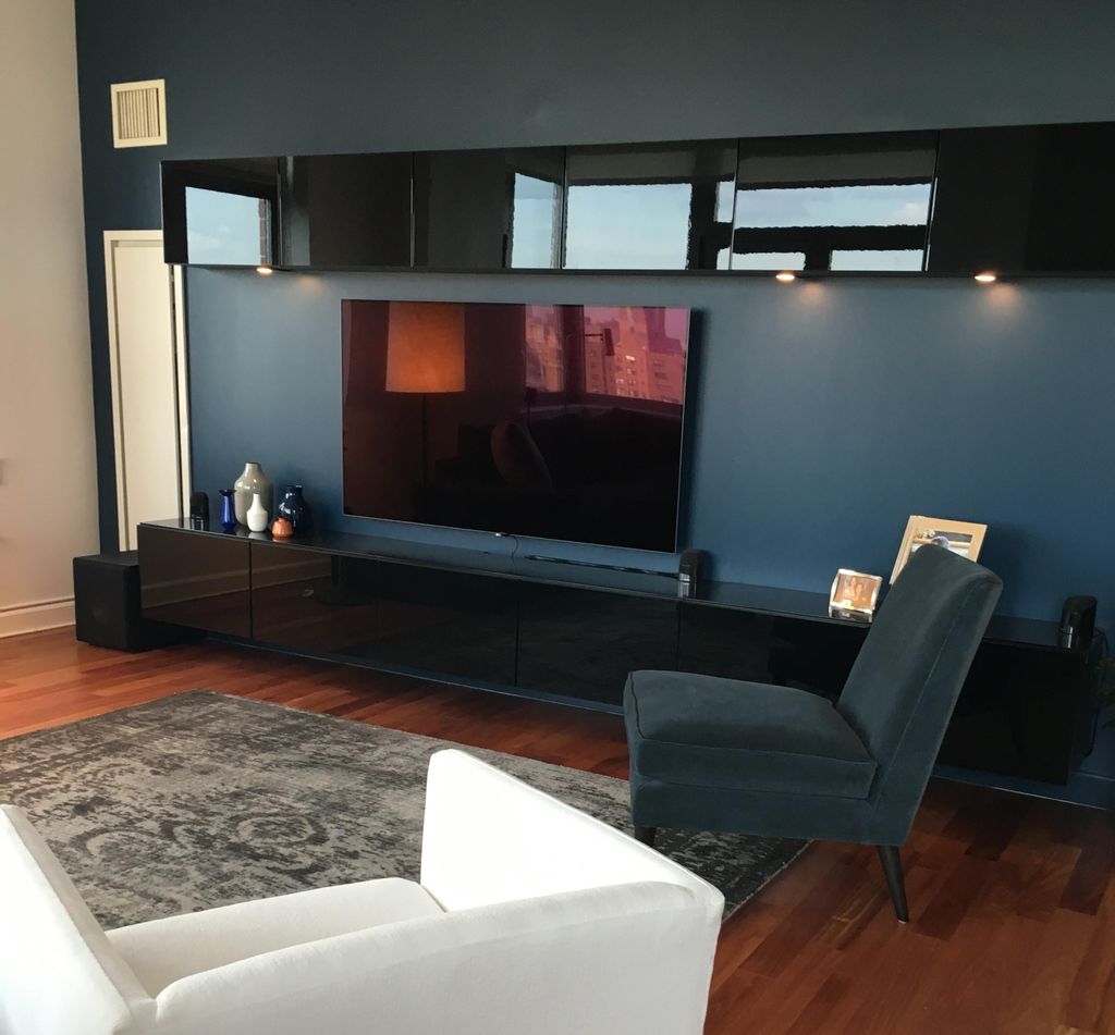 Living room media console/cabinets