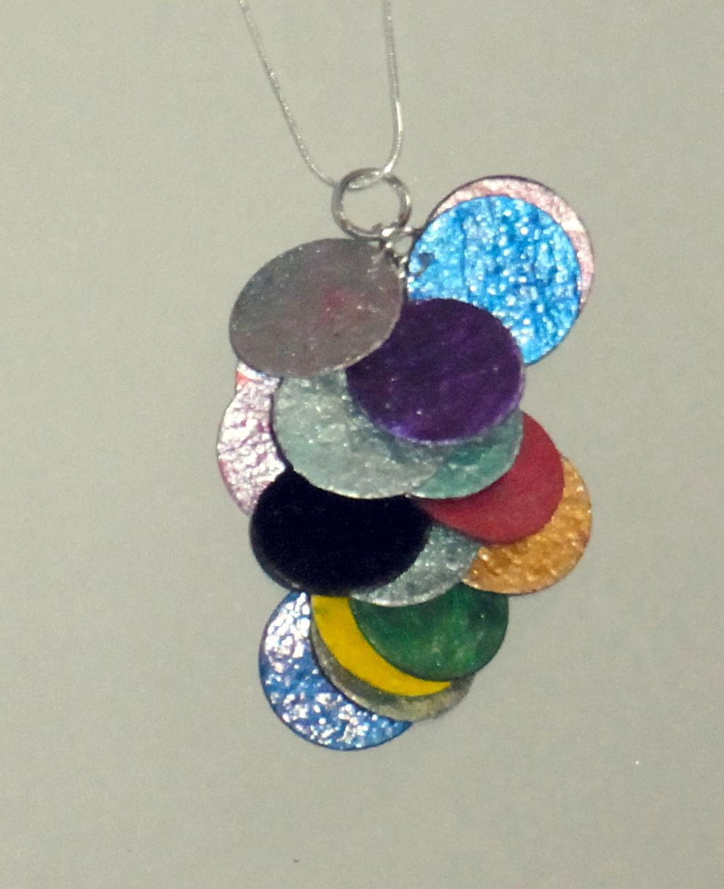 handmade-paper paper disc bead necklace.
