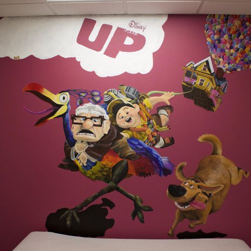 9 x 10.5 ft 'UP' mural in Pediatric Associates of 