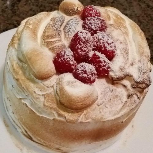 Raspberry Cake with Italian Meringue