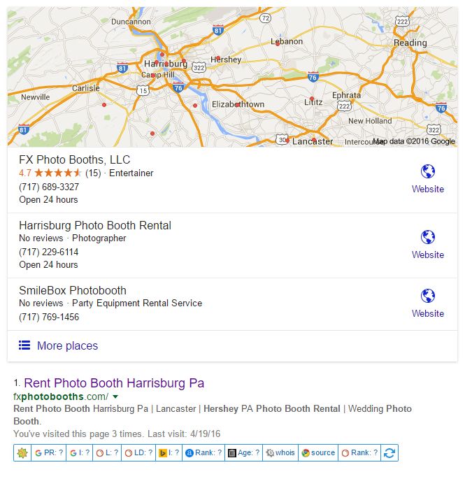 We ranked FX Photo Booths #1 on Google Maps and #1