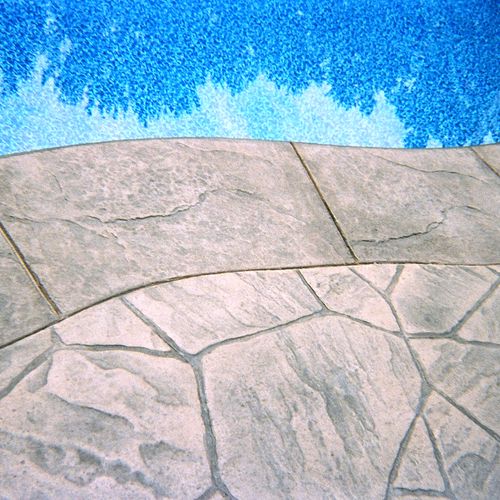 Stamped Concrete Pool Deck Surround Patio Massachu
