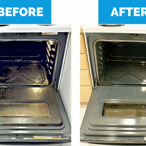 Before and after oven for a Bethesda Maryland clea