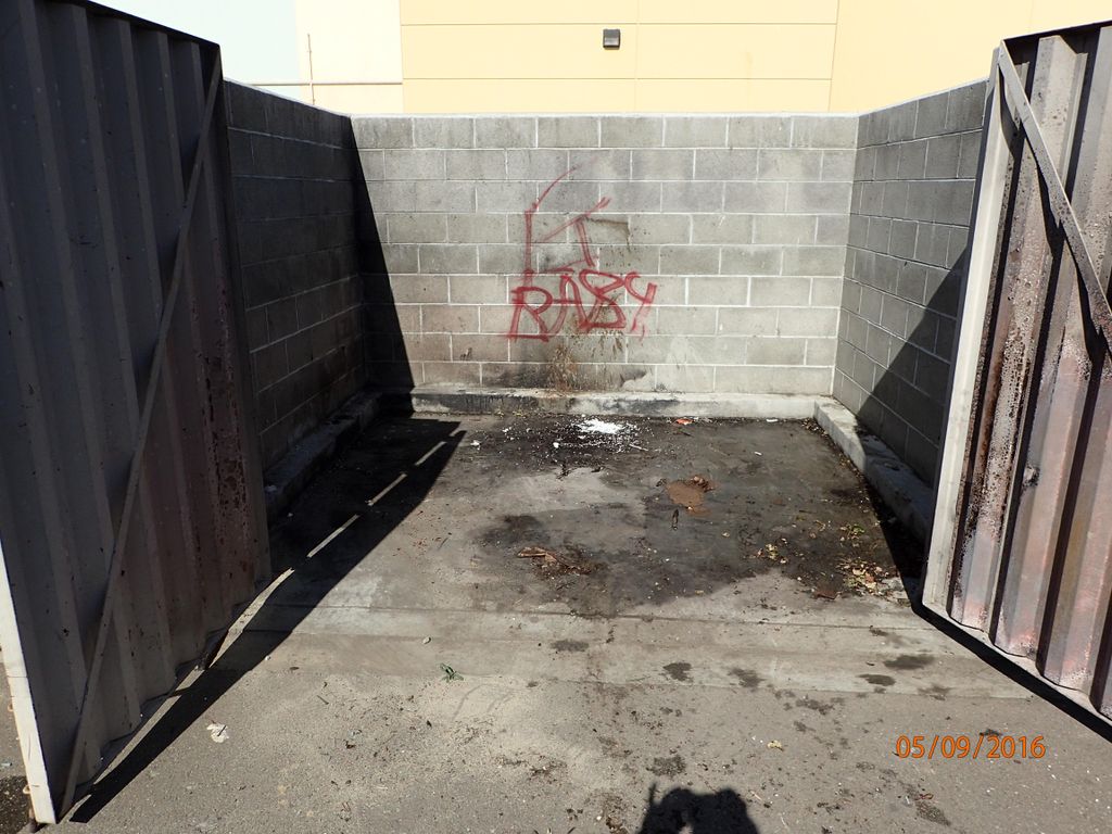 Dumpster enclosure all cleaned out.