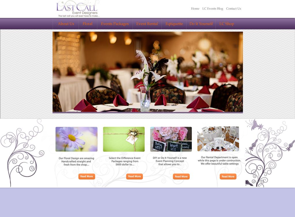 Website creation for Event Planning company