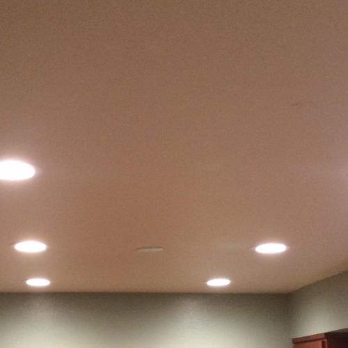 Kitchen recessed LED can light installation 