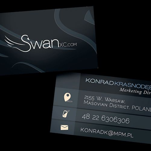 business card sample, Swan icon in design is my wo