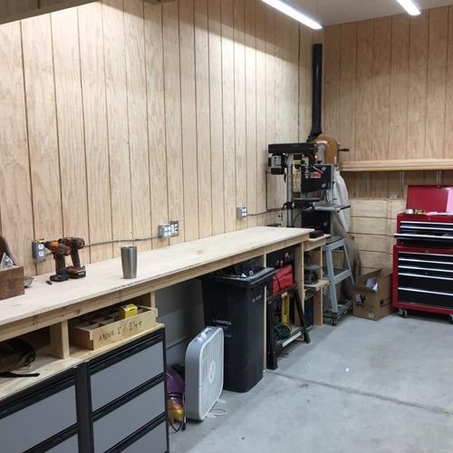 Wood shop power and lighting project.