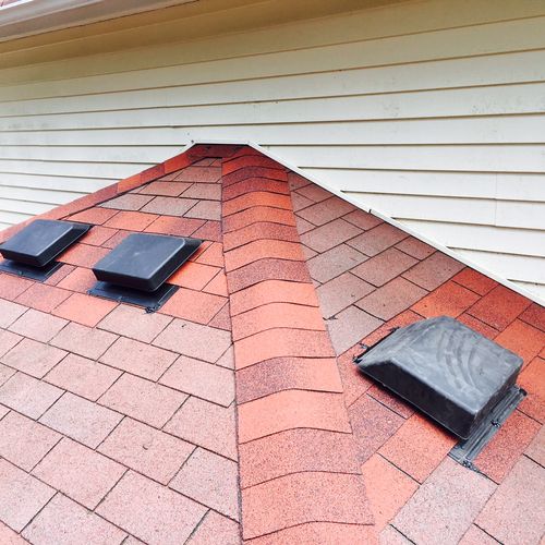 Newly installed roof vents