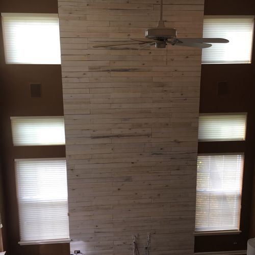 Barnwood wall in Vernon Hills turned out great!