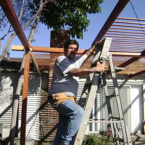 Constructing a patio overhang I designed. After te