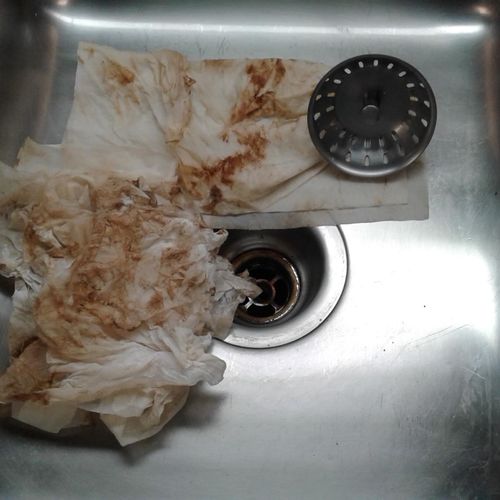 nasty paper towels from this sink and plug.