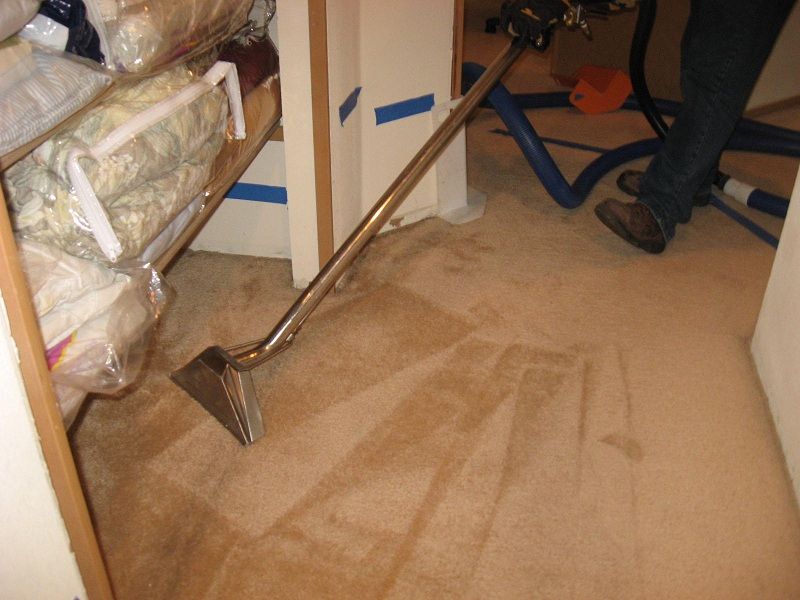 Cleaning carpets with the roto-vac system.