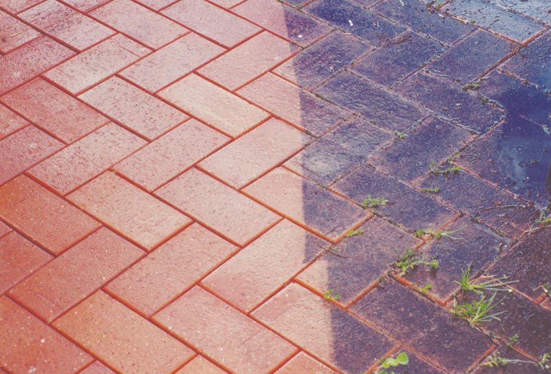Brick Paver Driveway - Clean Vs. Dirty