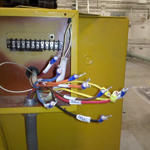 Generator voltage regulator and governor wiring.