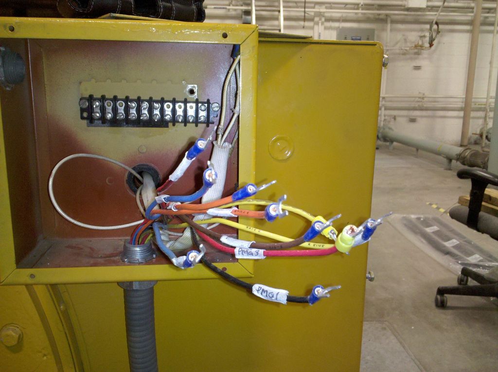 Generator voltage regulator and governor wiring.