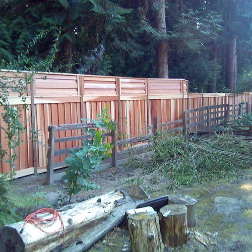 350' redwood privacy fence