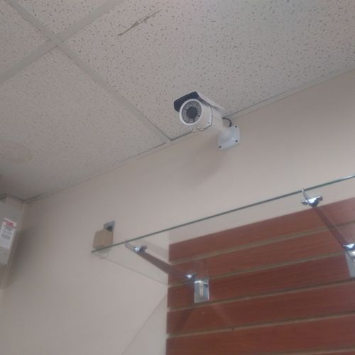 Surveillance Cameras at Elmer's Pharmacy.