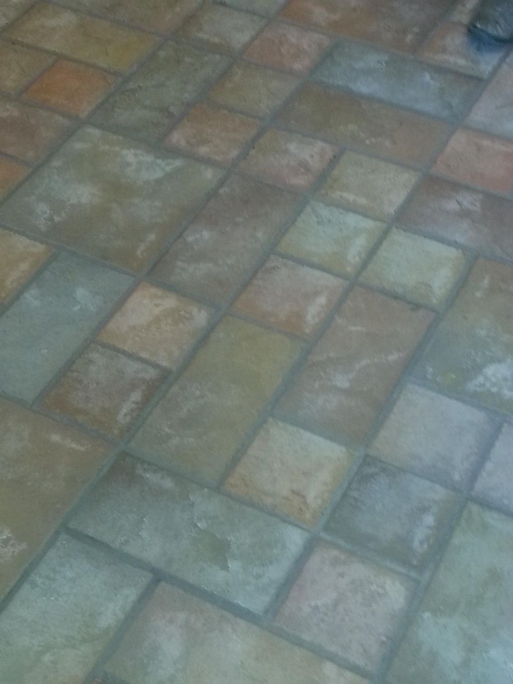 Floor after cleaning and grout stain