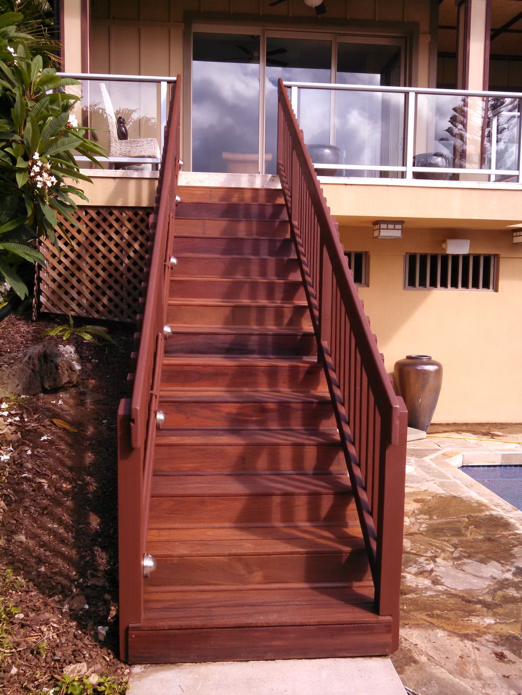 I removed the railings and the stair tread and kic