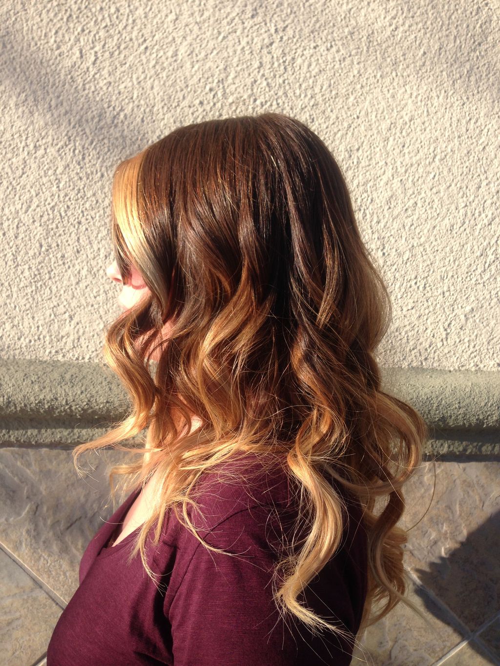 An ombre and beachy waves for this client from the
