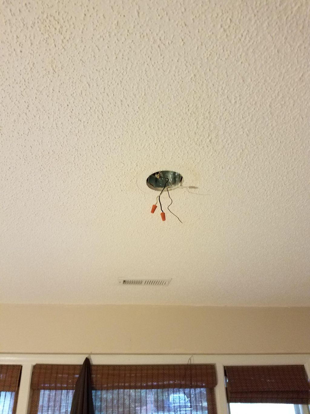 Ceiling fan installation (BEFORE)