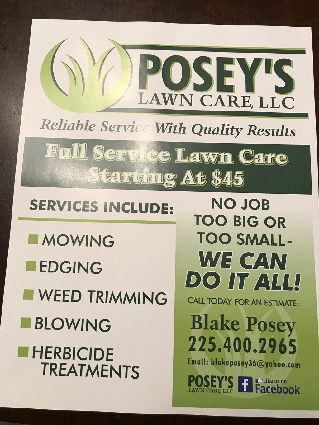 Posey's Lawn Care LLC