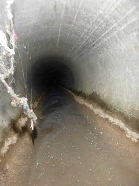 What you're looking at is standing water in the he