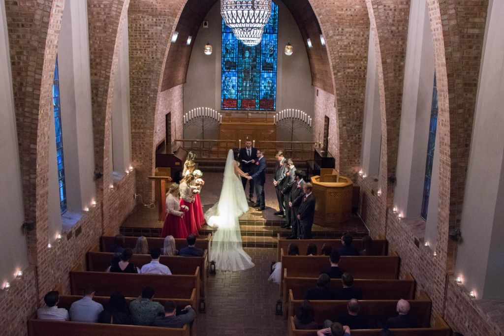 The wedding service shoot from the balcony. At all