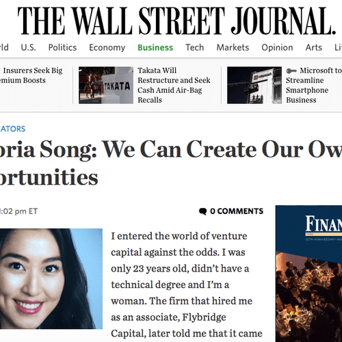WSJ Victoria Song: We Can Create Our Own Opportuni