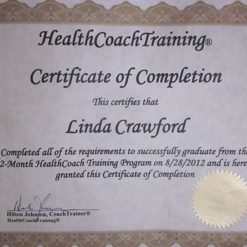 Cert. in Health Coaching from Hilton Johnson Coach