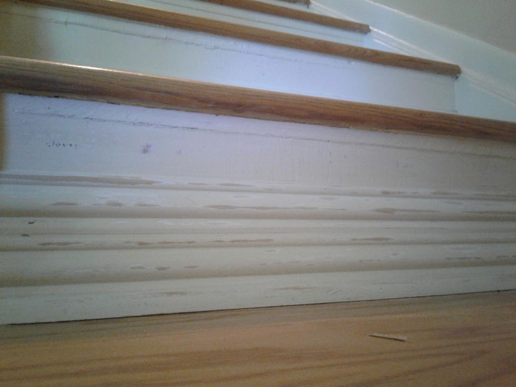 Distressing the existing paint gives character to 