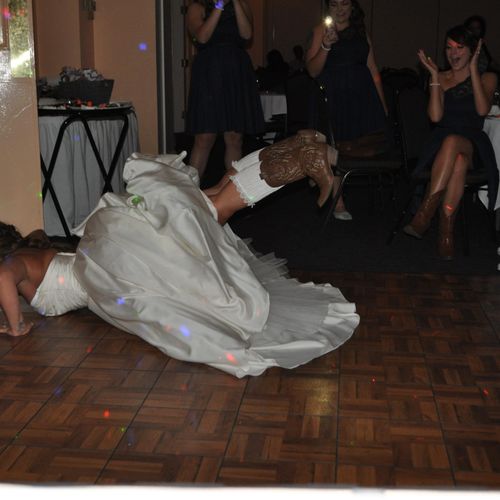 My Bride doing "The Worm" (I DJd this wedding and 