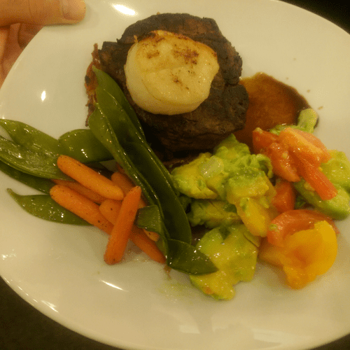Grilled Filet with Seared Sea Scallop