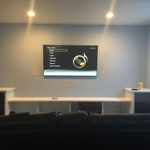 Home theater with tv