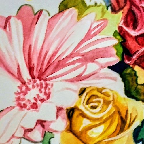 Watercolor flowers painting