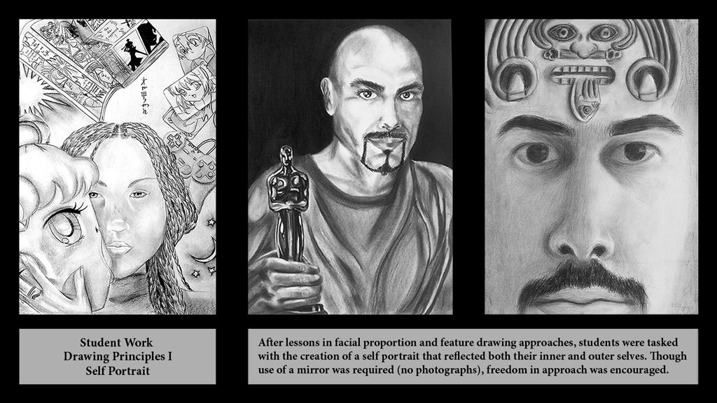 Sample of Student Art: Self Portraits