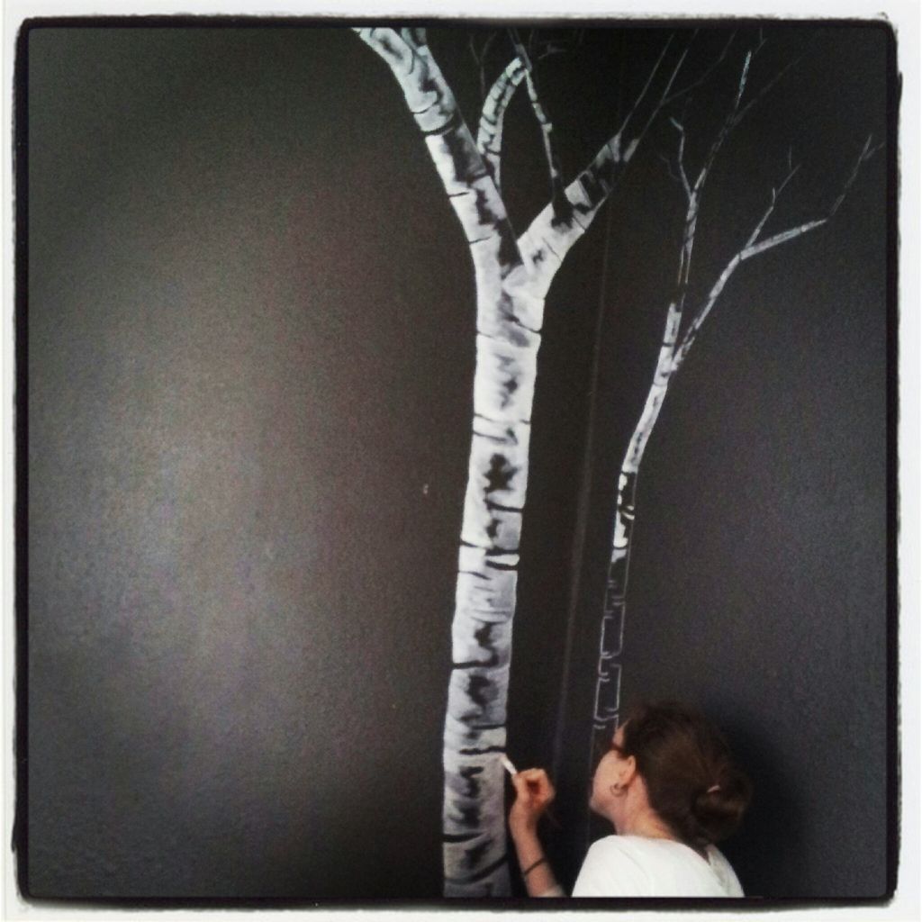 Painting trees in my daughter's nursery
