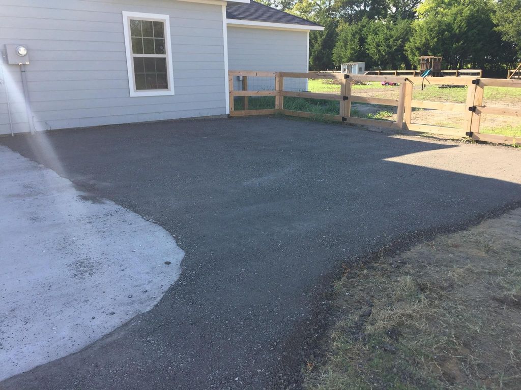 Recycled Asphalt trailer pad.