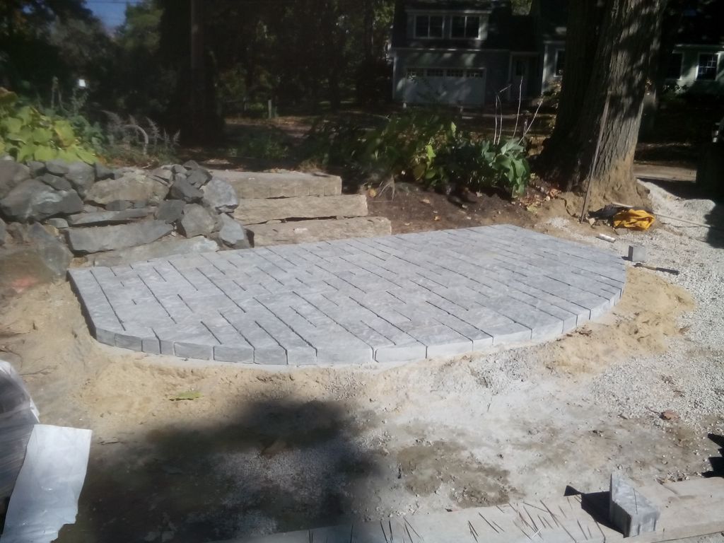3 piece Belgard paver, new construction. Landing f