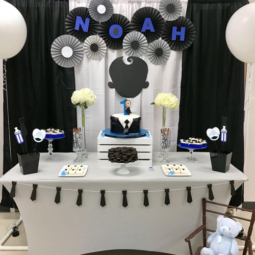 Boss baby themed first birthday party 