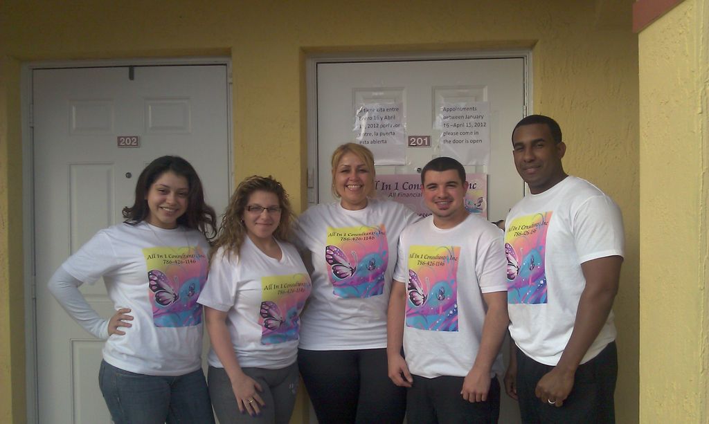We provide 3-5 employees depending on the needs of