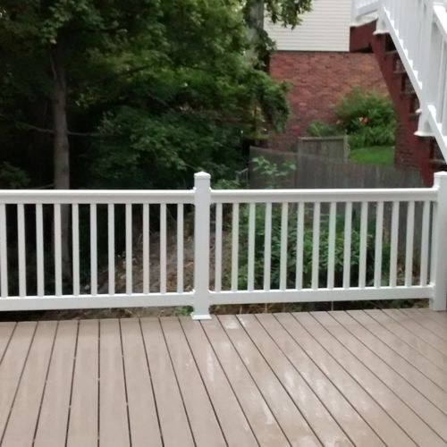 Two Story Deck with Vinyl Railing and Composite de