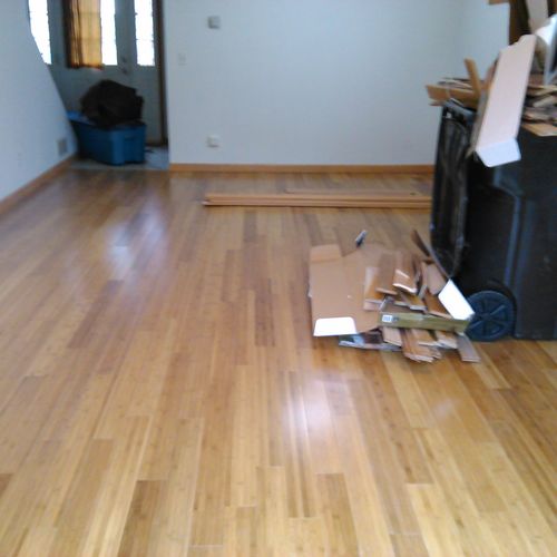 Here is a New Installed Bamboo Hardwood Floor