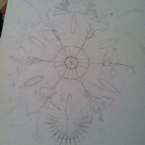 Sketch for mandala.  In progress